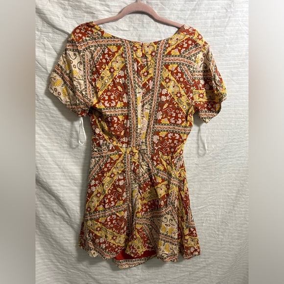 NWT Paper Heart Open Tie Front Floral Print Women's Rayon Bohemian Dress Size XL - Picture 8 of 8